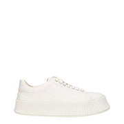 Jil Sander White Fabric Platform Sneakers