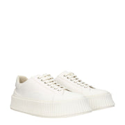 Jil Sander White Fabric Platform Sneakers