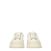 Jil Sander White Fabric Platform Sneakers