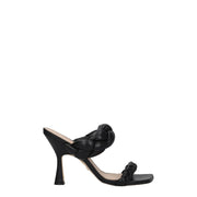 Stuart Weitzman Black Leather Stiletto Heel Sandals