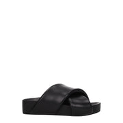 Jil Sander Black Leather Slippers