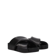 Jil Sander Black Leather Slippers