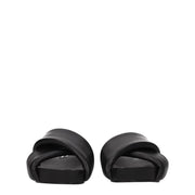 Jil Sander Black Leather Slippers