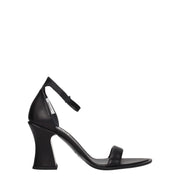 Premiata Black Leather Flat Sandals