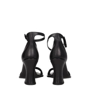 Premiata Black Leather Flat Sandals