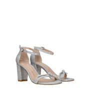 Stuart Weitzman Gray Fabric Platform Sandals