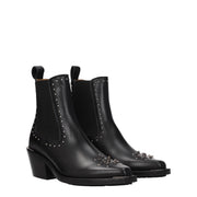 Chloé Black Leather Ankle Boots