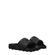 Off-White Black Leather Slippers
