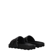 Off-White Black Leather Slippers