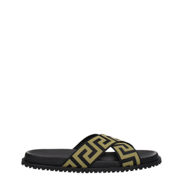 Versace Black Fabric Slippers