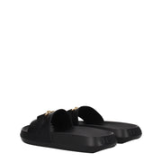 Versace Black Leather Slippers