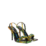 The Attico Multicolor Leather Stiletto Heel Sandals