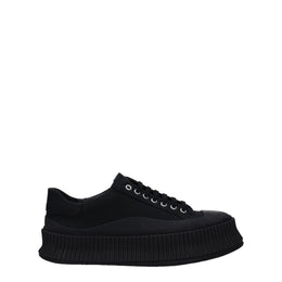 Jil Sander Black Fabric Platform Sneakers
