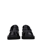 Dolce & Gabbana Black Leather Slip-On Loafers
