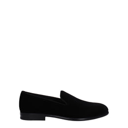 Dolce & Gabbana Black Velvet Slip-On Loafers