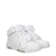 Off-White White Leather High Top Sneakers
