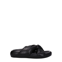 Marni Black Leather Slippers