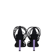 The Attico Black Fabric Stiletto Heel Sandals