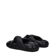 Marni Black Leather Slippers