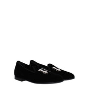 Palm Angels Black Velvet Slip-On Loafers