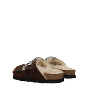 Palm Angels Brown Leather Slippers