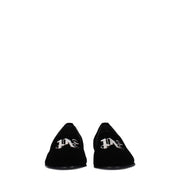 Palm Angels Black Velvet Slip-On Loafers