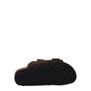 Palm Angels Brown Leather Slippers