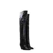 Isabel Marant Black Leather Over The Knee