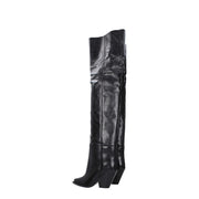 Isabel Marant Black Leather Over The Knee