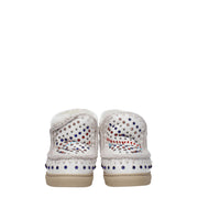 Mou White Leather Ankle Boots