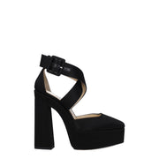 Jimmy Choo Black Satin Platform Sandals