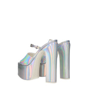 Valentino Garavani Gray Leather Platform Sandals