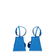 The Attico Blue Satin Stiletto Heel Sandals