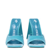 The Attico Light Blue Velvet Platform Sandals