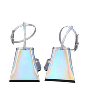 The Attico Gray Leather Platform Sandals