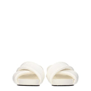 Jil Sander White Leather Slippers