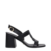 Stuart Weitzman Black Leather Platform Sandals