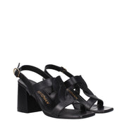 Stuart Weitzman Black Leather Platform Sandals