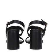 Stuart Weitzman Black Leather Platform Sandals