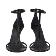 Isabel Marant Black Leather Stiletto Heel Sandals
