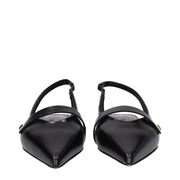 Max Mara Black Leather Ballet Flats