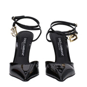 Dolce & Gabbana Black Leather Stiletto Heel Sandals