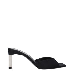 The Attico Black Satin Stiletto Heel Sandals