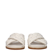 Fabiana Filippi Beige Leather Slippers