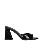 The Attico Black Leather Stiletto Heel Sandals