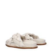 Fabiana Filippi Beige Leather Slippers