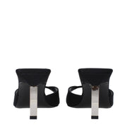 The Attico Black Satin Stiletto Heel Sandals