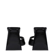 The Attico Black Leather Stiletto Heel Sandals