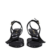 Prada Black Leather Stiletto Heel Sandals