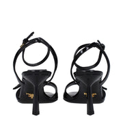 Prada Black Leather Stiletto Heel Sandals
